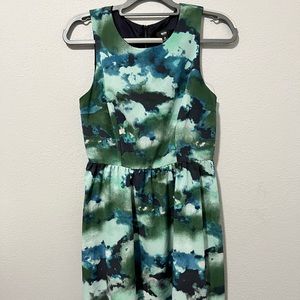 🐙Mossimo green and blue color splash dress ~Size 8